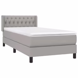 vidaXL Giroletto a Molle con Materasso Grigio Chiaro 90x200 cm Tessuto - Vista aggiuntiva 3