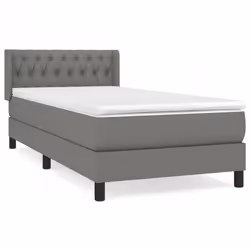 vidaXL Giroletto a Molle con Materasso Grigio Scuro 90x200 cm Tessuto - Vista aggiuntiva 2