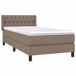 vidaXL Giroletto a Molle con Materasso Tortora 90x200 cm inTessuto - Vista aggiuntiva 3