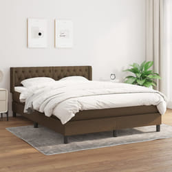 Giroletto a Molle con Materasso Marrone Scuro 140x190cm Tessutocod mxl 98369