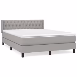 vidaXL Giroletto a Molle con Materasso Grigio Chiaro 140x200cm Tessuto - Vista aggiuntiva 2
