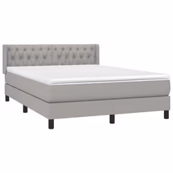vidaXL Giroletto a Molle con Materasso Grigio Chiaro 140x200cm Tessuto - Vista aggiuntiva 3