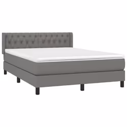 vidaXL Giroletto a Molle con Materasso Grigio Scuro 140x200cm Tessuto - Vista aggiuntiva 3