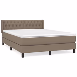 vidaXL Giroletto a Molle con Materasso Tortora 140x200 cm in Tessuto - Vista aggiuntiva 2