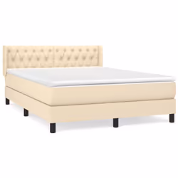 vidaXL Giroletto a Molle con Materasso Crema 140x200 cm in Tessuto - Vista aggiuntiva 2