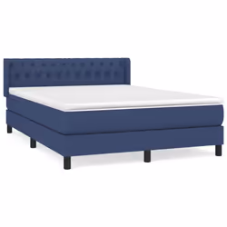 vidaXL Giroletto a Molle con Materasso Blu 140x200 cm in Tessuto - Vista aggiuntiva 2