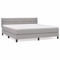 vidaXL Giroletto a Molle con Materasso Grigio Chiaro160x200 cm Tessuto - Vista aggiuntiva 2