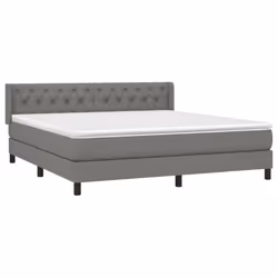vidaXL Giroletto a Molle con Materasso Grigio Scuro 160x200 cm Tessuto - Vista aggiuntiva 3