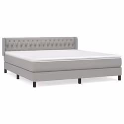 vidaXL Giroletto a Molle con Materasso Grigio Chiaro180x200 cm Tessuto - Vista aggiuntiva 2