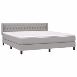vidaXL Giroletto a Molle con Materasso Grigio Chiaro180x200 cm Tessuto - Vista aggiuntiva 3