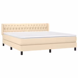 vidaXL Giroletto a Molle con Materasso Crema 180x200 cm in Tessuto - Vista aggiuntiva 3