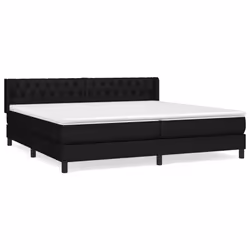 vidaXL Giroletto a Molle con Materasso Nero 200x200 cm in Tessuto - Vista aggiuntiva 2