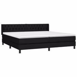 vidaXL Giroletto a Molle con Materasso Nero 200x200 cm in Tessuto - Vista aggiuntiva 3
