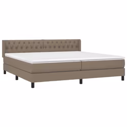 vidaXL Giroletto a Molle con Materasso Tortora 200x200 cm in Tessuto - Vista aggiuntiva 3