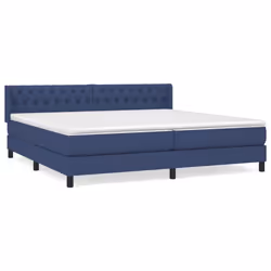 vidaXL Giroletto a Molle con Materasso Blu 200x200 cm in Tessuto - Vista aggiuntiva 2