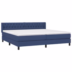 vidaXL Giroletto a Molle con Materasso Blu 200x200 cm in Tessuto - Vista aggiuntiva 3