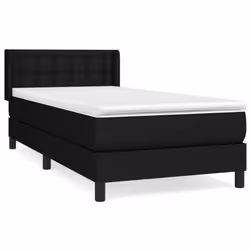 vidaXL Giroletto a Molle con Materasso Nero 90x200 cm in Tessuto - Vista aggiuntiva 2