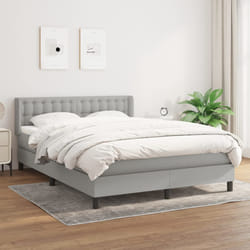 Giroletto a Molle con Materasso Grigio Chiaro 140x190cm Tessutocod mxl 74371