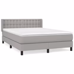vidaXL Giroletto a Molle con Materasso Grigio Chiaro 140x200cm Tessuto - Vista aggiuntiva 2