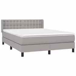 vidaXL Giroletto a Molle con Materasso Grigio Chiaro 140x200cm Tessuto - Vista aggiuntiva 3