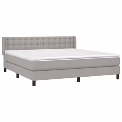 vidaXL Giroletto a Molle con Materasso Grigio Chiaro160x200 cm Tessuto - Vista aggiuntiva 3