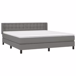 vidaXL Giroletto a Molle con Materasso Grigio Scuro 160x200 cm Tessuto - Vista aggiuntiva 3
