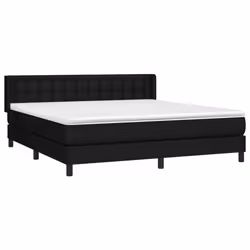 vidaXL Giroletto a Molle con Materasso Nero 160x200 cm in Tessuto - Vista aggiuntiva 3