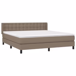 vidaXL Giroletto a Molle con Materasso Tortora 160x200 cm in Tessuto - Vista aggiuntiva 3
