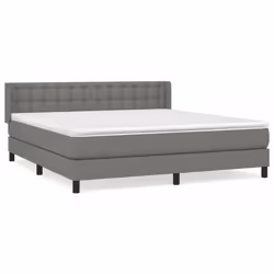 vidaXL Giroletto a Molle con Materasso Grigio Scuro 180x200 cm Tessuto - Vista aggiuntiva 2