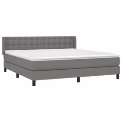 vidaXL Giroletto a Molle con Materasso Grigio Scuro 180x200 cm Tessuto - Vista aggiuntiva 3