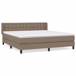 vidaXL Giroletto a Molle con Materasso Tortora 180x200 cm in Tessuto - Vista aggiuntiva 2