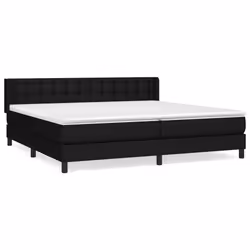 vidaXL Giroletto a Molle con Materasso Nero 200x200 cm in Tessuto - Vista aggiuntiva 2