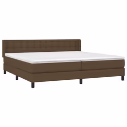 vidaXL Giroletto a Molle con Materasso Marrone Scuro 200x200cm Tessuto - Vista aggiuntiva 3
