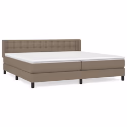 vidaXL Giroletto a Molle con Materasso Tortora 200x200 cm in Tessuto - Vista aggiuntiva 2