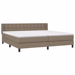 vidaXL Giroletto a Molle con Materasso Tortora 200x200 cm in Tessuto - Vista aggiuntiva 3
