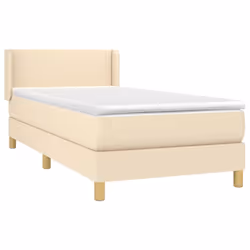 vidaXL Giroletto a Molle con Materasso Crema 80x200 cm inTessuto - Vista aggiuntiva 3