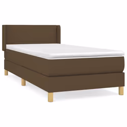 vidaXL Giroletto a Molle con Materasso Marrone Scuro 90x190cm Tessuto - Vista aggiuntiva 2