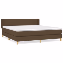 vidaXL Giroletto a Molle con Materasso Marrone Scuro 180x200cm Tessuto - Vista aggiuntiva 2