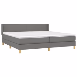 vidaXL Giroletto a Molle con Materasso Grigio Scuro 200x200 cm Tessuto - Vista aggiuntiva 3