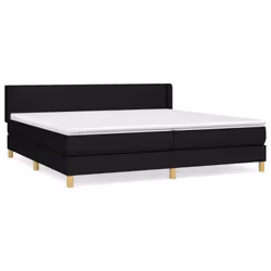 vidaXL Giroletto a Molle con Materasso Nero 200x200 cm in Tessuto - Vista aggiuntiva 2