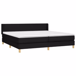 vidaXL Giroletto a Molle con Materasso Nero 200x200 cm in Tessuto - Vista aggiuntiva 3