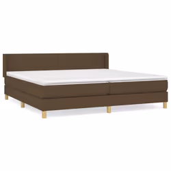 vidaXL Giroletto a Molle con Materasso Marrone Scuro 200x200cm Tessuto - Vista aggiuntiva 2
