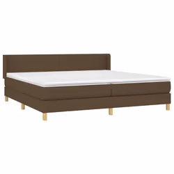 vidaXL Giroletto a Molle con Materasso Marrone Scuro 200x200cm Tessuto - Vista aggiuntiva 3