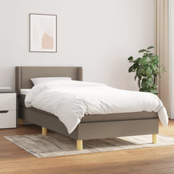 vidaXL Giroletto a Molle con Materasso Tortora 90x190 cm in Tessuto