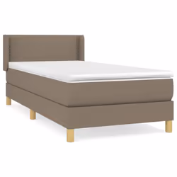 vidaXL Giroletto a Molle con Materasso Tortora 90x200 cm inTessuto - Vista aggiuntiva 2