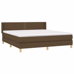 vidaXL Giroletto a Molle con Materasso Marrone Scuro 180x200cm Tessuto - Vista aggiuntiva 3