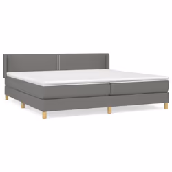 vidaXL Giroletto a Molle con Materasso Grigio Scuro 200x200 cm Tessuto - Vista aggiuntiva 2