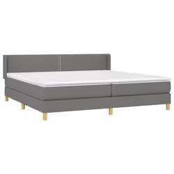 vidaXL Giroletto a Molle con Materasso Grigio Scuro 200x200 cm Tessuto - Vista aggiuntiva 3