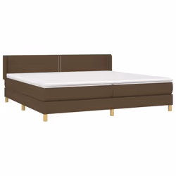 vidaXL Giroletto a Molle con Materasso Marrone Scuro 200x200cm Tessuto - Vista aggiuntiva 3