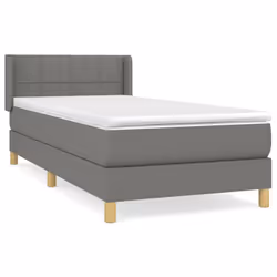 vidaXL Giroletto a Molle con Materasso Grigio Scuro 80x200 cm Tessuto - Vista aggiuntiva 2